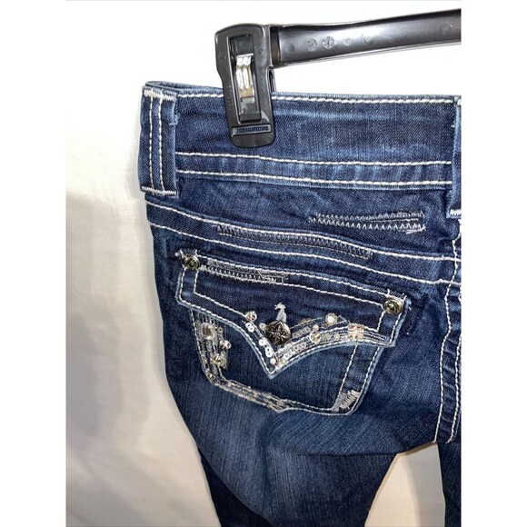 Miss Me Women’s Bootcut Jeans Size 27 30x30 Blue Western Cowgirl Rodeo Dark Wash - Picture 11 of 12